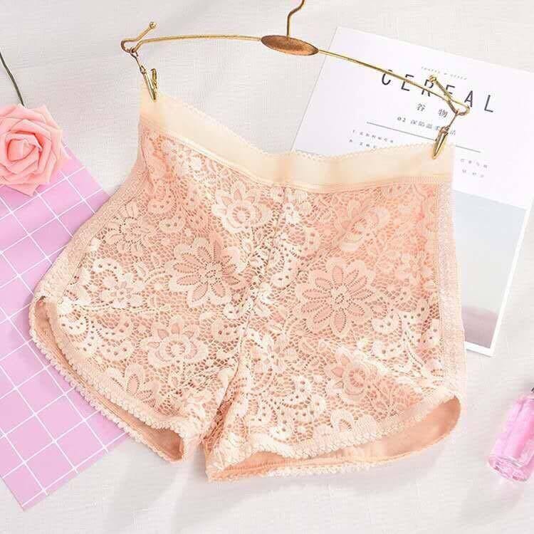 Quần đùi ren hoa mặc trong váy mềm mịn chống cuộn