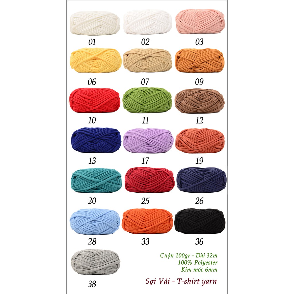 SALE BỎ MẪU - Sợi vải - Tshirt yarn - cuộn 100gr