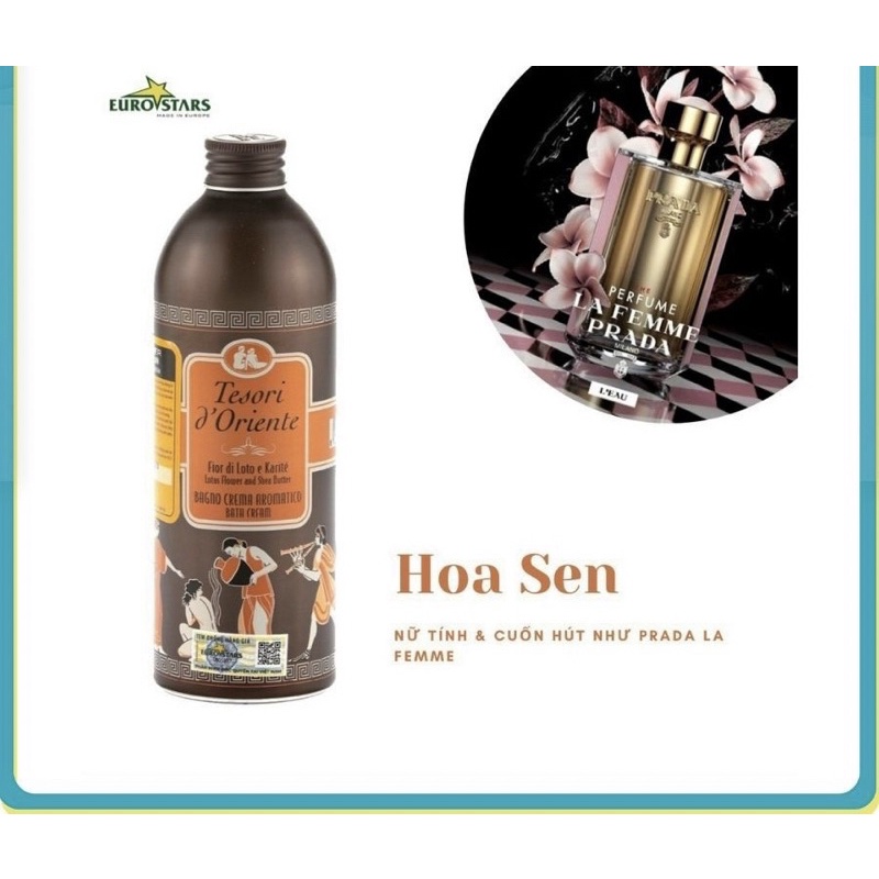 Sữa tắm nước hoa Tesori Hoa Sen Ý 500ml