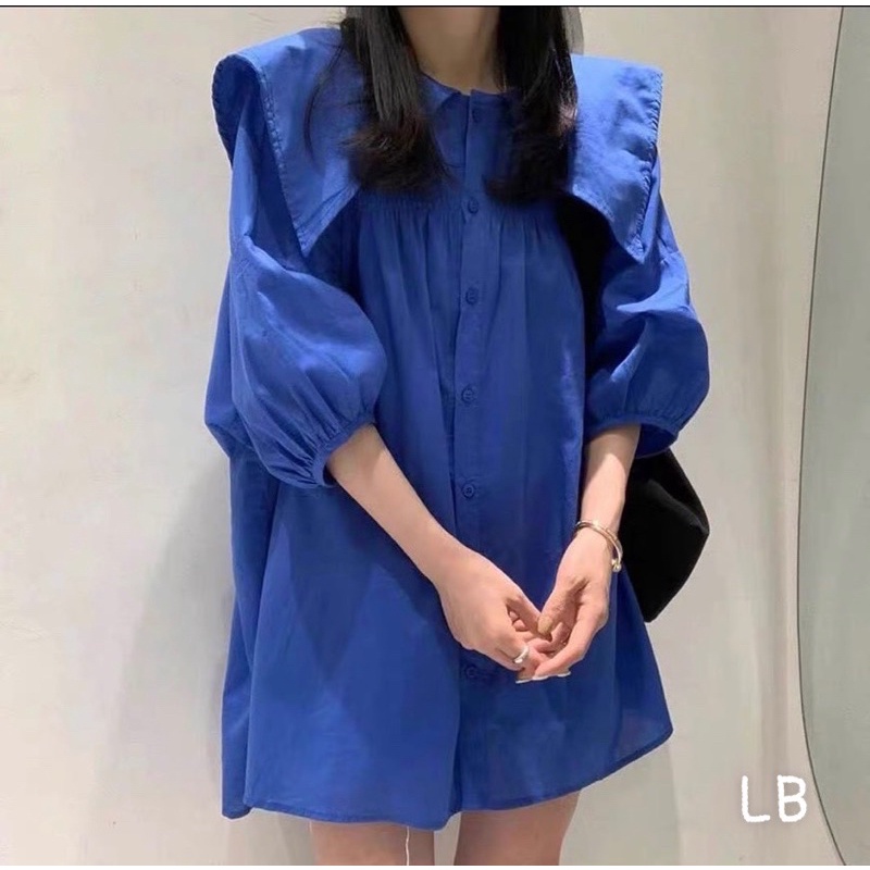 Áo váy xếp li tay bồng bo chun hàng hot 2022 nhiều màu