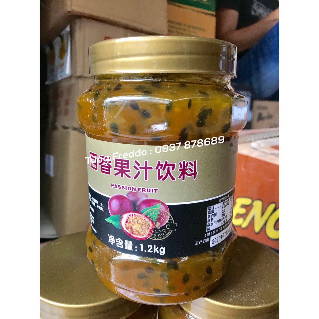 Sốt/ Sauce Chanh Leo Nút Đồng 1.2kg - Làm Trà Hoa Quả Chuẩn Ngon