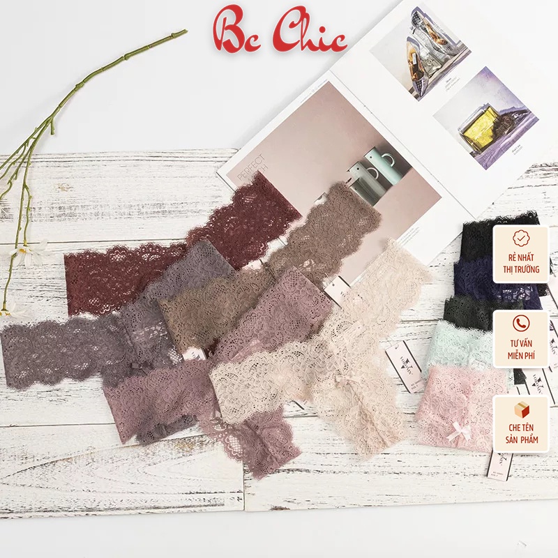 Quần Lót Nữ Lọt Khe Ren cao cấp mềm mại họa tiết gợi cảm quyến rũ mã Q410 BC_CHIC LINGERIE