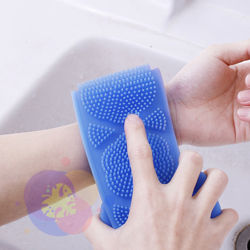 Dây Tắm Chà Lưng Silicon, Đai Tắm Có Gai Gel Silicon Mềm Mịn Massage Nhẹ Nhàng Làm Sạch Da