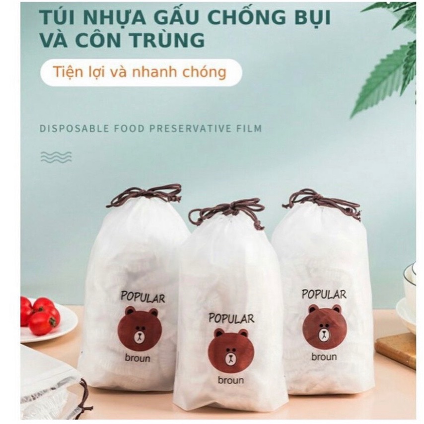 ( SP MỚI) SET 100 TÚI BỌC THỰC PHẨM CO GIÃN PHIÊN BẢN MỚI.( HAY CÒN GỌI  MÀNG BỌC BỘ CHUN TÁI SỬ DỤNG )