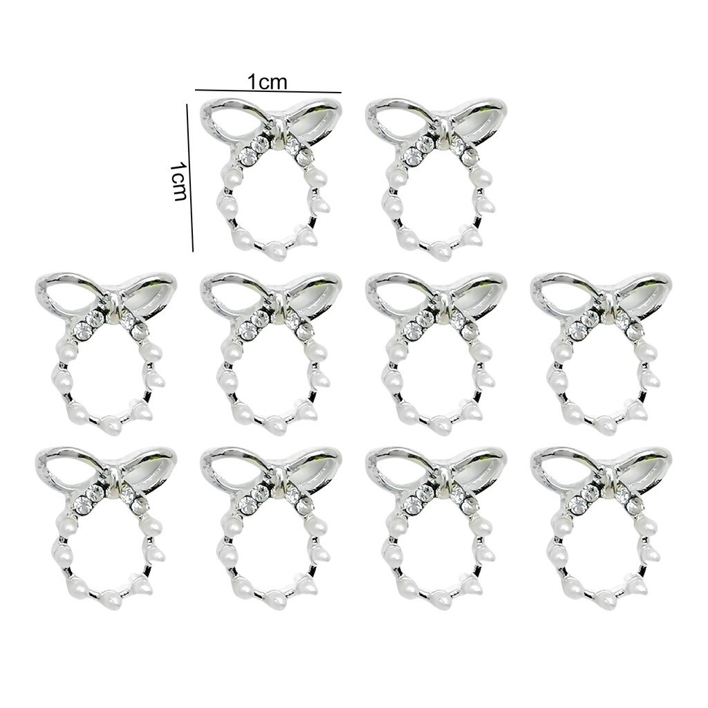 Bộ 10 Phụ Kiện Trang Trí Móng Tay 3D Bằng Hợp Kim Chống Rỉ Sét Màu Sắc Tươi Sáng DIY