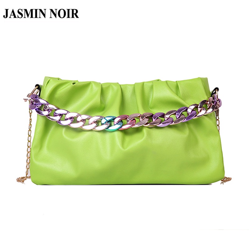Túi Xách JASMIN NOIR Da PU Hình Đám Mây Phối Dây Xích Thời Trang Dành Cho Nữ
