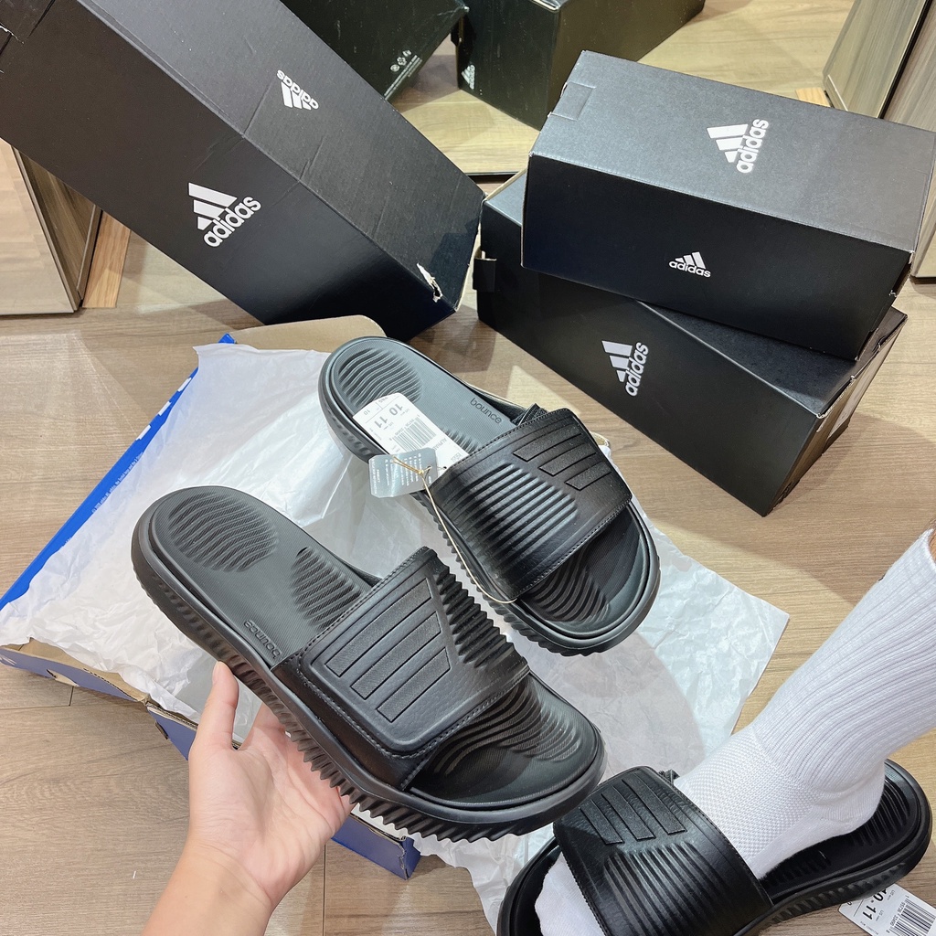 [CHÍNH HÃNG] Dép quai ngang A.D.I.D.A.S ALPHA BOUNCE 2.0 TRIPPLE BLACK