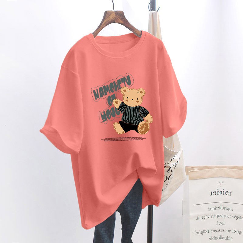 NRVP Áo Thun Tay Ngắn Dáng Rộng In Họa Tiết Thời Trang Mùa Hè Mới 2021 Cho Nữ