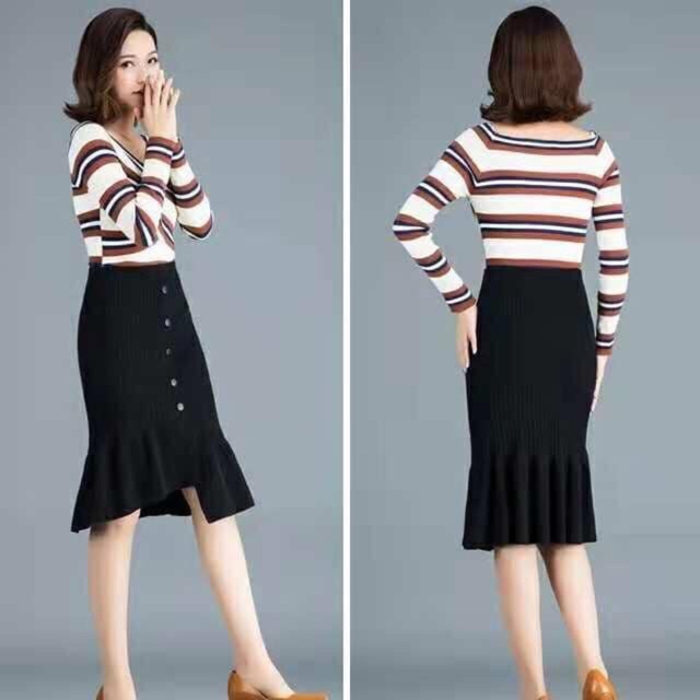 Chân váy đuôi cá vạt lệch