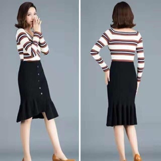 Chân váy đuôi cá vạt lệch