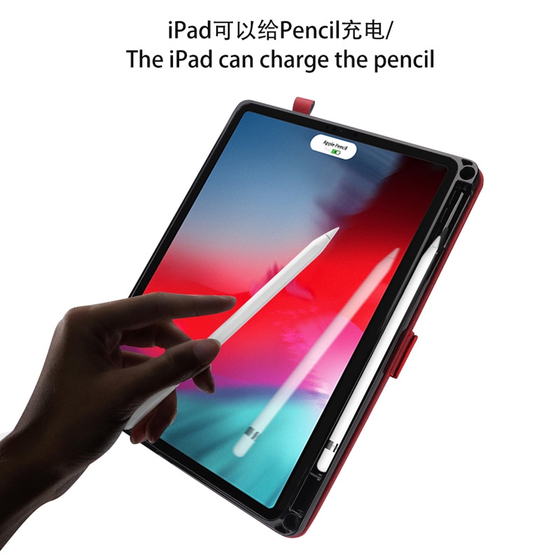 Bao Da Máy Tính Bảng Nắp Gập Kiêm Giá Đỡ Có Ngăn Đựng Bút Đa Năng Cho Ipad Pro 12.9 2018 Lật