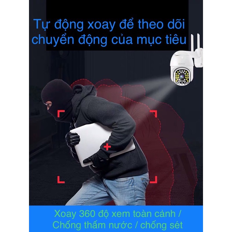 Camera 4G giám sát 360° sử dụng Sim 4G Full HD 1080P ngoài trời | BigBuy360 - bigbuy360.vn