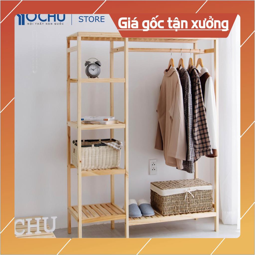 Kệ Treo Quần Áo Khung Gỗ Thông 2 Ngăn GIÁ RẺ VÔ ĐỊCH | BigBuy360 - bigbuy360.vn