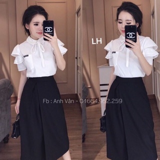Áo sơ mi tay bồng cổ Đức kèm ảnh thật siêu đẹp