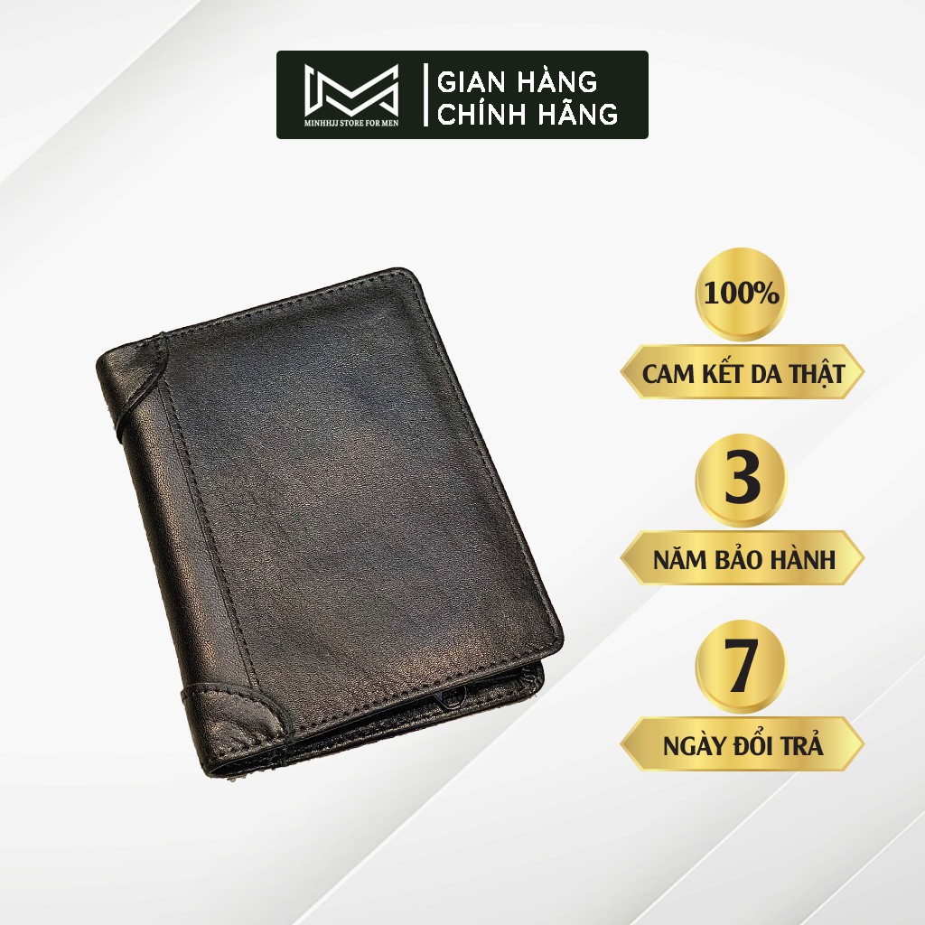 Ví Nam Da Bò Cao Cấp MOZADO Da Thật Nguyên Tấm Kích Thước 12x9.5 Cm VB1900012