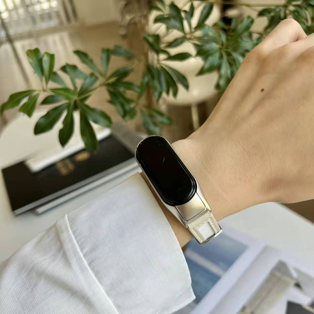 Dây Đeo Tay Thay Thế Bằng Vải Bạt & Da Cho Xiaomi Band 3 / 4 / 5 / 6 / 7