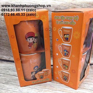 bộ 4 ly sứ cao cấp - ly sứ cao cấp