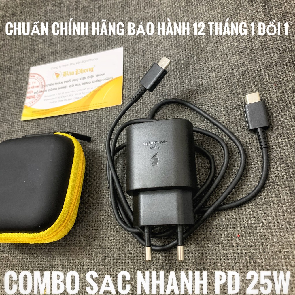 [Hàng Zin 100%] Bộ củ cáp sạc nhanh 25W dùng điện thoại Samsung Note 10 , S9 , S10 plus cổng Type C hàng xịn chính hãng