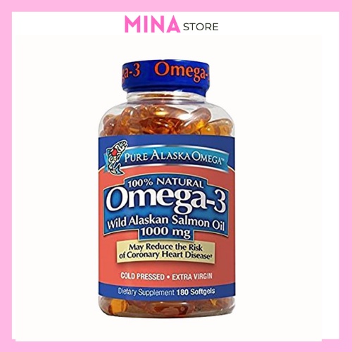 Dầu cá omega 3 Pure Alaska Omega-3 Wild Salmon Oil 1000mg Mỹ 210 viên MINA STORE