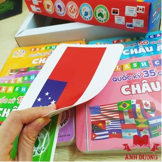 Thẻ Học Cờ Các Nước Trên Thế Giới- Flashcard Song Ngữ Quốc Kỳ Các Quốc Gia Trên Thế Giới Bibo