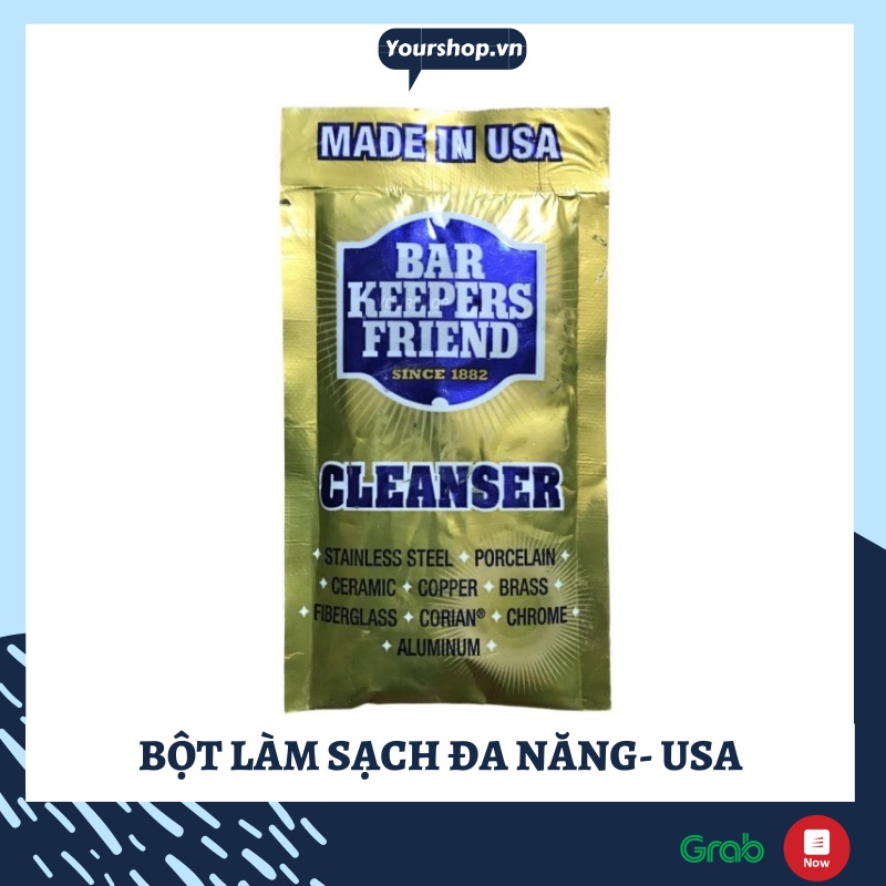 Bột làm sạch thần thánh - Bar keepers friend - sạch kính, vòi, xoong nồi, vết ố [Mẫu Thử]