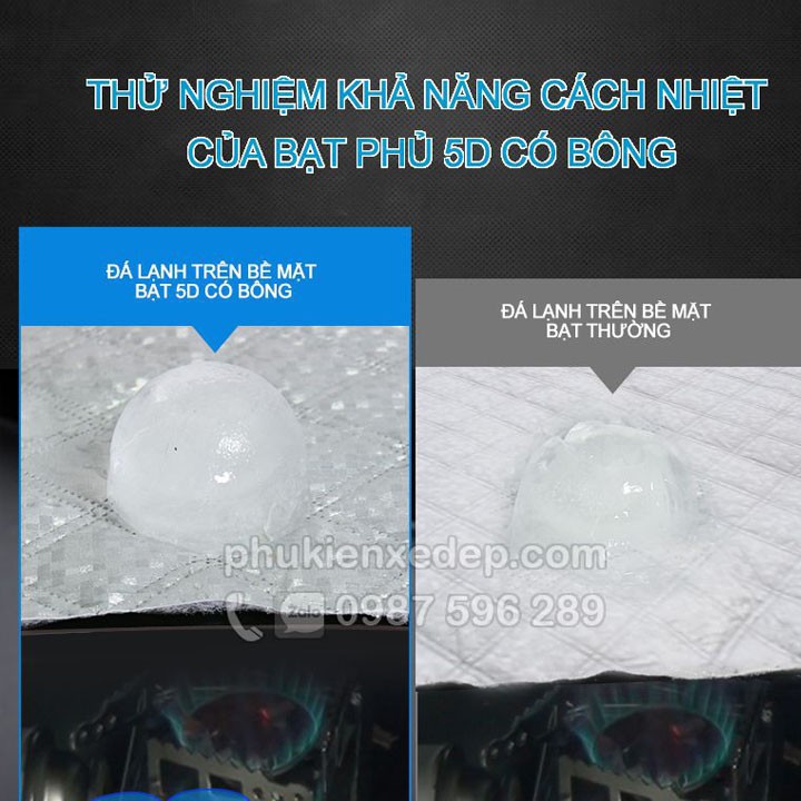 Bạt phủ xe ô tô và chống nóng 5D có bông