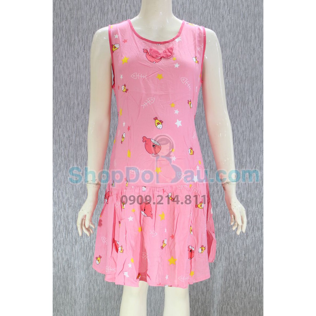 Đầm bầu mặc nhà cổ tròn - tôn thái (Mã số: DN485)