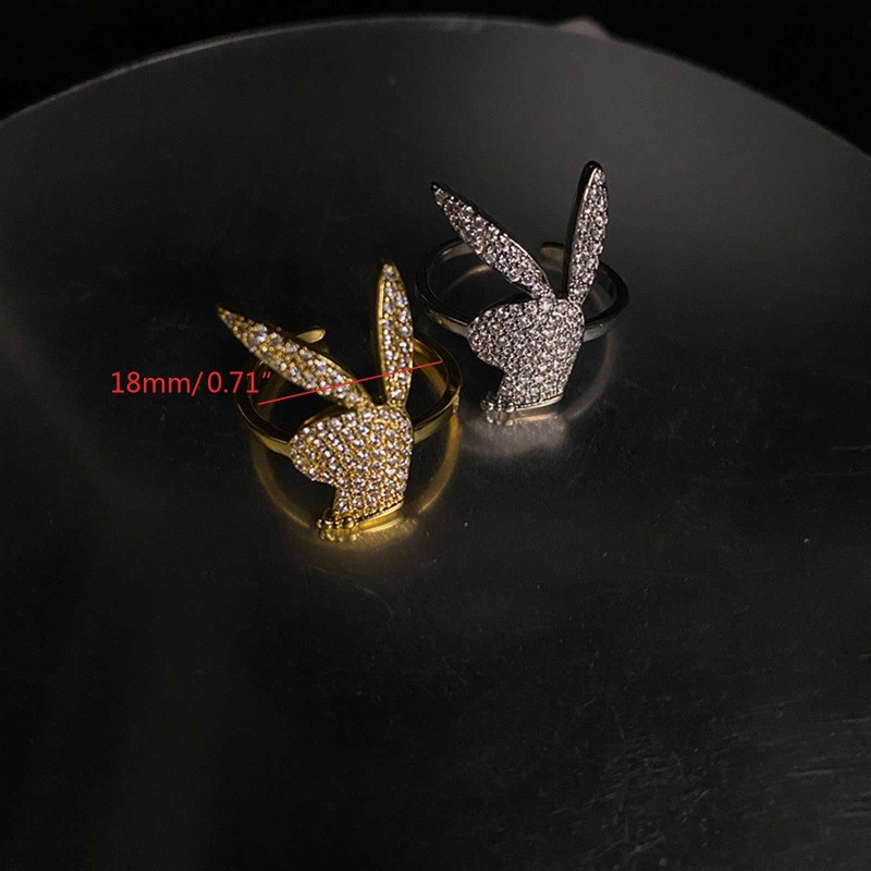 Nhẫn Đồng Đính Đá Zircon Hình Thỏ Cung Hoàng Đạo Phong Cách Hip Hop Cho Thanh Thiếu Niên