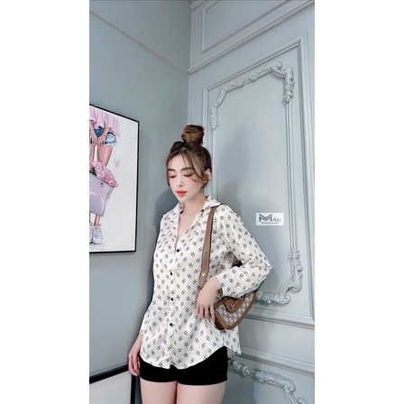 Áo sơmi lụa chữ BB