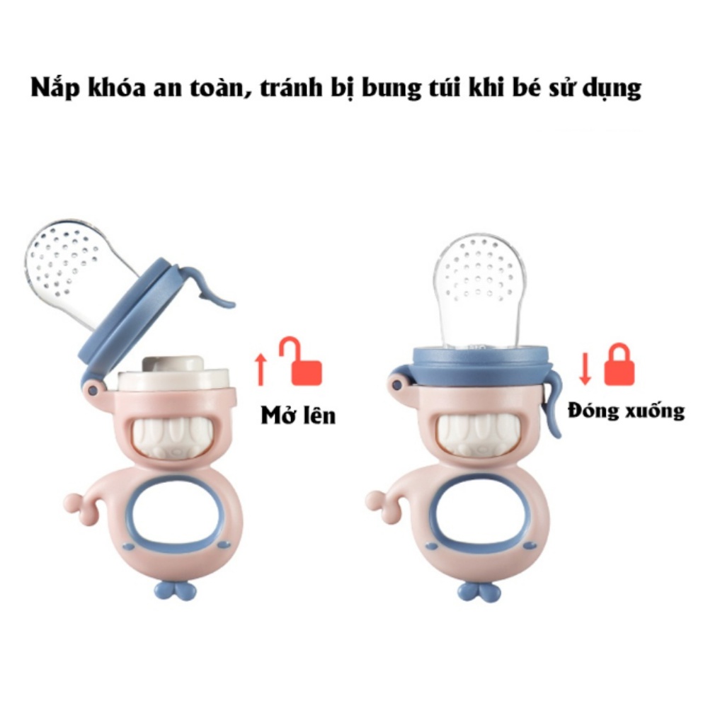 Túi Nhai Ăn Dặm AAG | Túi Nhai Hoa Quả Silicon Chống Hóc Cho Bé - Embé Mỡ