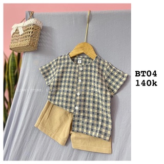 Bộ bé trai kẻ caro
