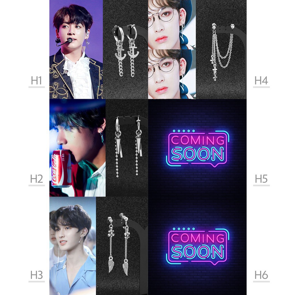 Bông tai dáng dài kpop bts_48 mẫu