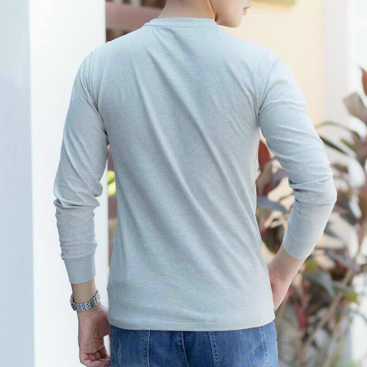 Áo thun áo phông nam thu đông dài tay không cổ, chất co giãn nhẹ | BigBuy360 - bigbuy360.vn