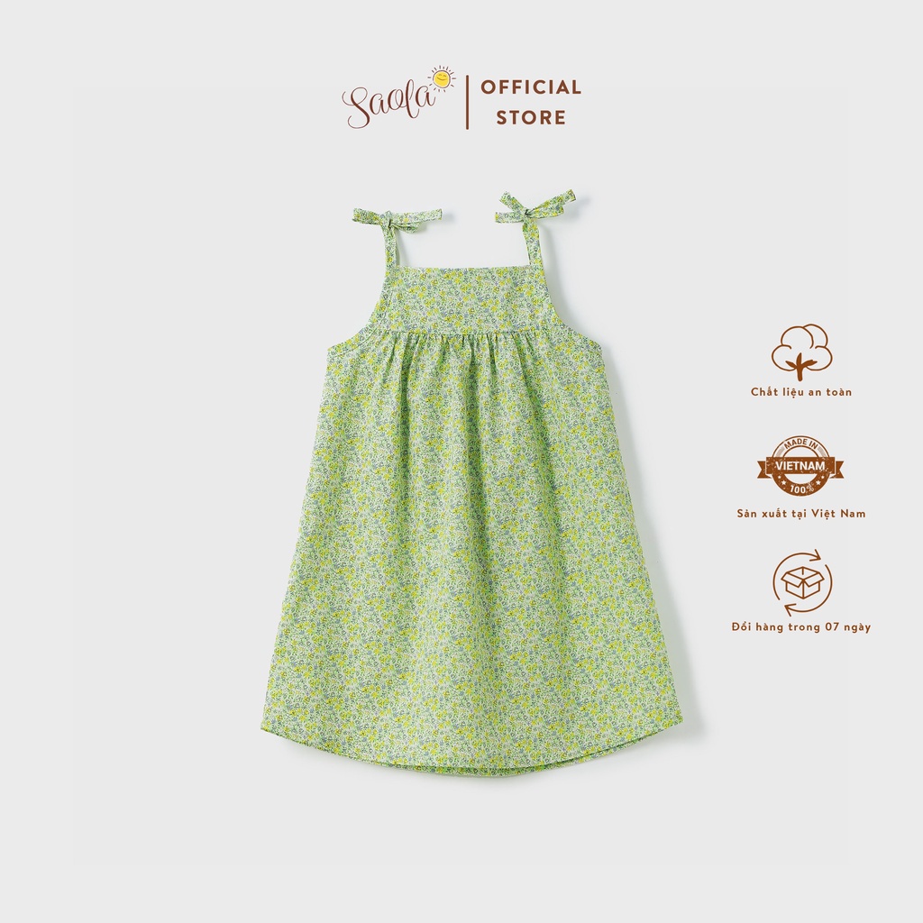 Váy Bé Gái Mùa Hè Chất Liệu Cotton Họa Tiết Hoa Nhí Dễ Thương - SAPPHIRE DRESS - DRC036 - SAOLA KIDS CLOTHING