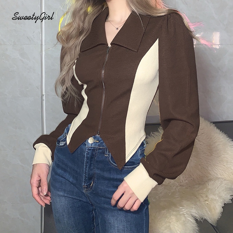 Áo Khoác Cardigan Tay Dài Màu Trơn Có Khóa Kéo Thời Trang Dành Cho Nữ 2022