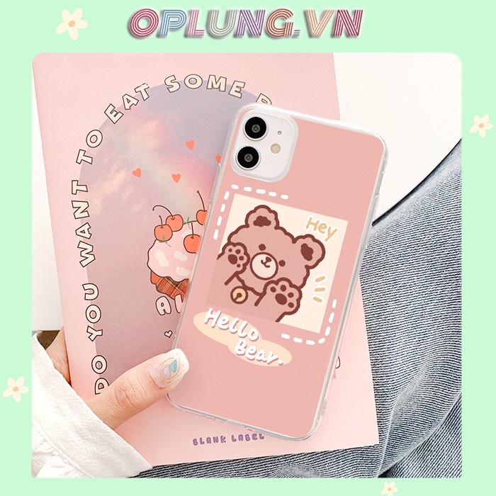 Ốp lưng iphone Hey Bear silicon dẻo cho ip 6splus/7/7plus/8/8plus/x/xr/xs/11/12/pro/max/plus/13promax t91
