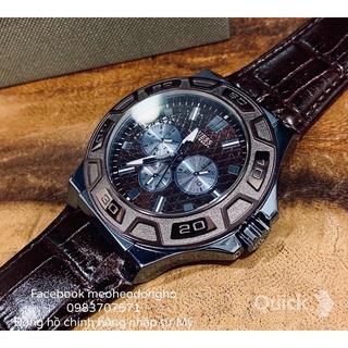 (Auth) ĐỒNG HỒ NAM GU.ESS  BROWN CROCODILE LEATHER