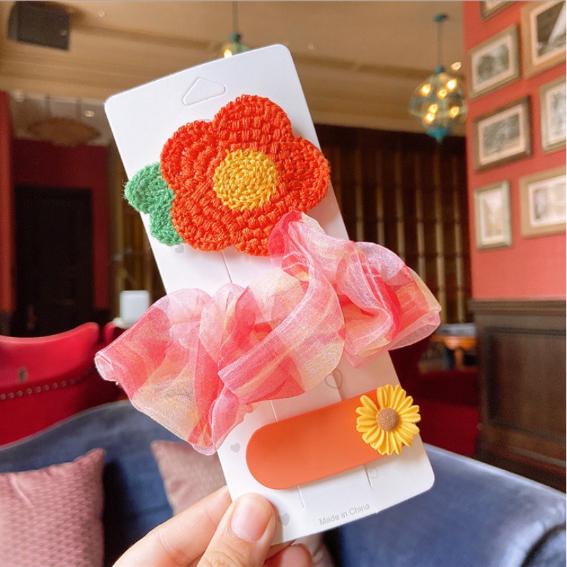 Set kẹp tóc họa tiết hoa cúc xinh xắn