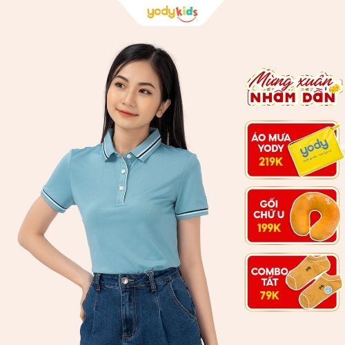 Áo thun polo nữ YODY phông tay ngắn, cổ bẻ vải Cotton, coolmax ,chuẩn form xuất xịn - APN3724