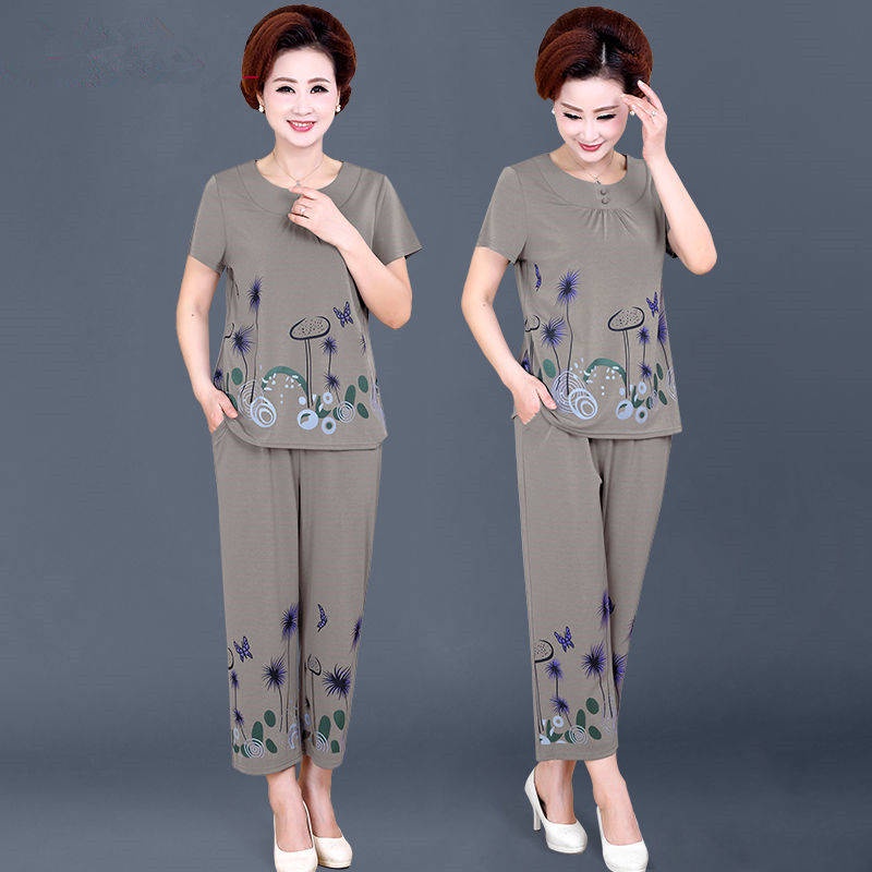 Set đồ mặc ở nhà mùa hè cho phụ nữ trung niên và lớn tuổi 50-60 tuổi
