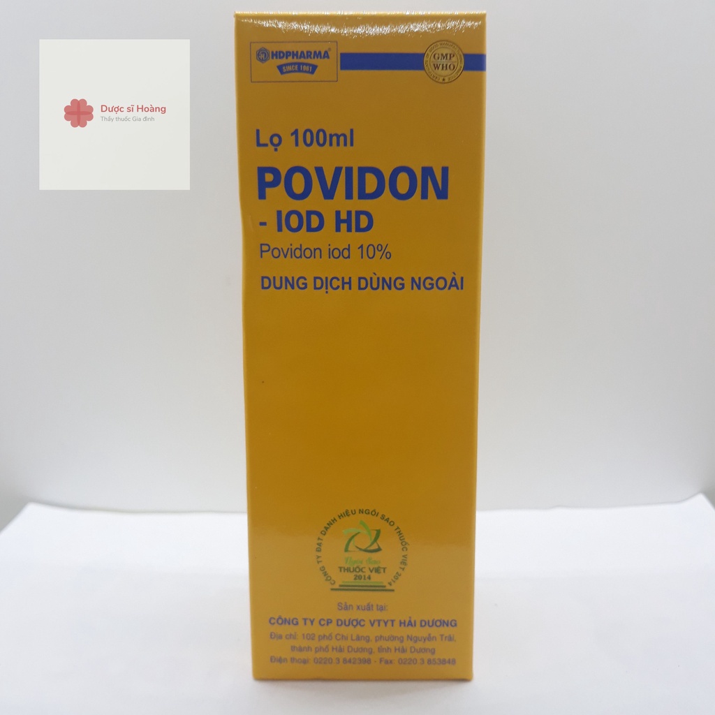 Cồn sát trùng POVIDON- IOD HD Chai 100 ml