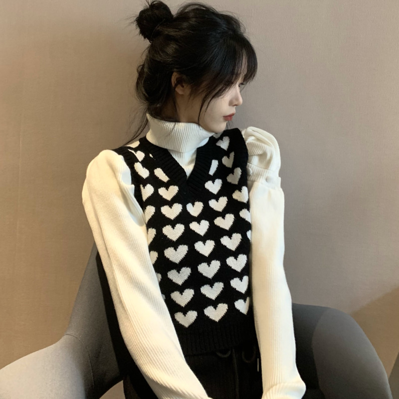 Áo dệt kim không tay phong cách Hàn Quốc xinh xắn dành cho nữ