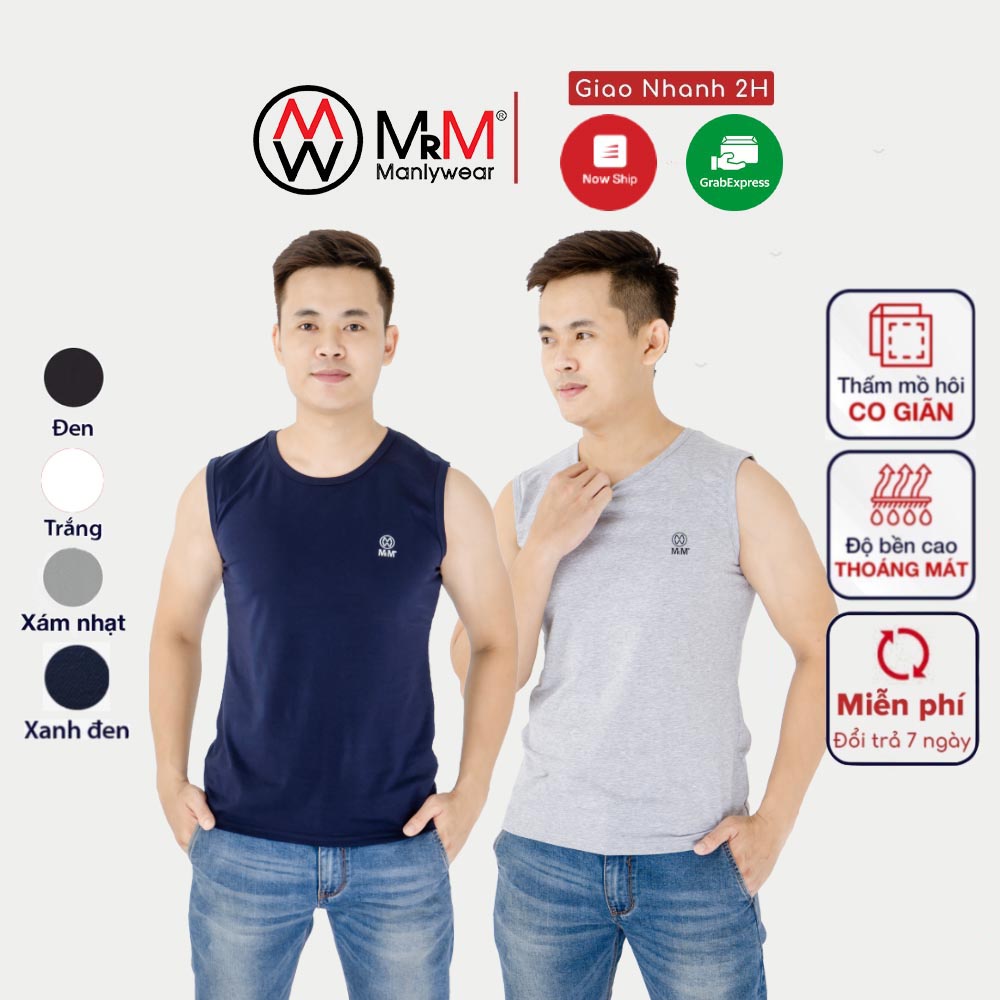 Set 2 áo ba lỗ nam sát nách, mềm mịn, thấm hút mồ hôi, thoáng mát,co giãn tốt Mrm Manlywear - MM