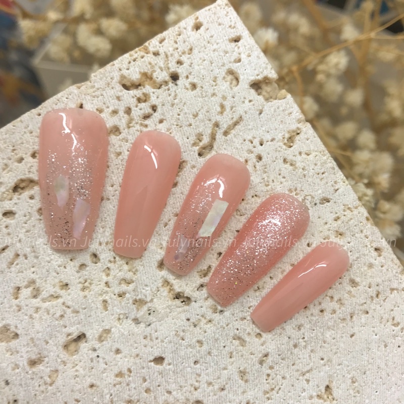 Móng Úp Thiết Kế Thạch Hồng Nude julynails.vn nb072