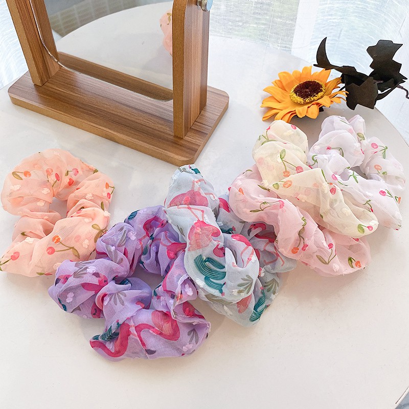 Fashion Elastic Flower Pattern Hair Rope