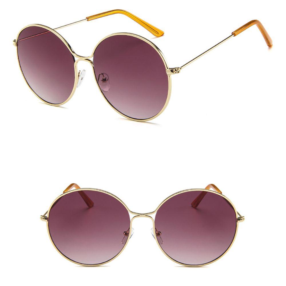 IVORY Kính Mát Gọng Kim Loại Tròn Chống Tia UV Chống Bức Xạ Phong Cách Hàn Quốc Cho Nữ