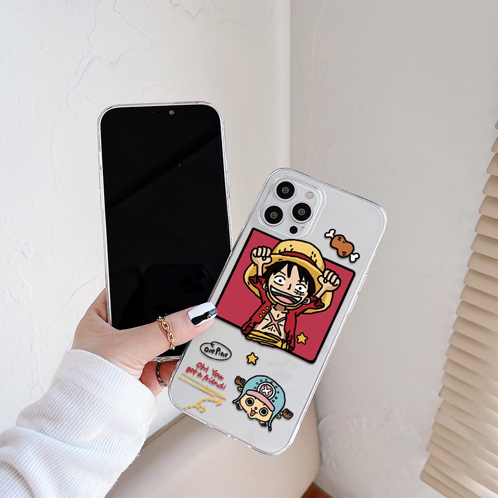 Ốp Điện Thoại Tpu Dẻo Họa Tiết One PIECE Cho iPhone 11 12 13 pro max XS X XR XSMax 7 8 6 6s plus 5 4 SE 2020