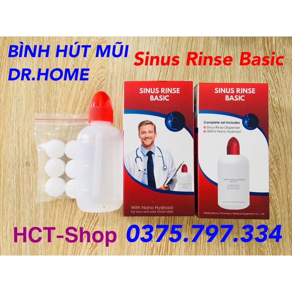 [ CHÍNH HÃNG] BÌNH RỬA MŨI DR HOME + KÈM 6 VIÊN MUỐI