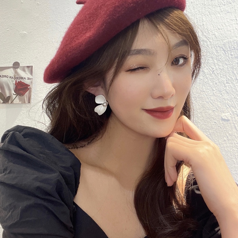 Bông Tai Mạ Bạc 925 Đính Ngọc Trai Phong Cách Thanh Lịch Thời Trang F976