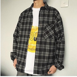 Áo khoác sơ mi flannel sơ mi unisex nam nữ sọc caro SM07